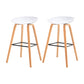 Modern Plastic Low Back Counter & Bar Stool with Solid Wood Base