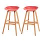 Modern Plastic Low Back Counter & Bar Stool with Solid Wood Base