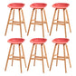 Modern Plastic Low Back Counter & Bar Stool with Solid Wood Base