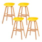 Modern Plastic Low Back Counter & Bar Stool with Solid Wood Base