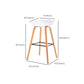 Modern Plastic Low Back Counter & Bar Stool with Solid Wood Base