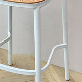 Modern Style Backrest Counter Stool with Metal Base and 4 Legs