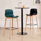 Modern Low Back Counter-height Stool with Solid Wood and Plastic