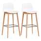 Modern Low Back Counter-height Stool with Solid Wood and Plastic