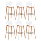Modern Low Back Counter-height Stool with Solid Wood and Plastic