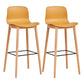 Modern Low Back Counter-height Stool with Solid Wood and Plastic