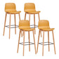 Modern Low Back Counter-height Stool with Solid Wood and Plastic