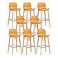 Modern Low Back Counter-height Stool with Solid Wood and Plastic