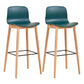 Modern Low Back Counter-height Stool with Solid Wood and Plastic