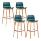 Modern Low Back Counter-height Stool with Solid Wood and Plastic