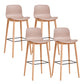 Modern Low Back Counter-height Stool with Solid Wood and Plastic