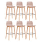 Modern Low Back Counter-height Stool with Solid Wood and Plastic