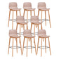 Modern Low Back Counter-height Stool with Solid Wood and Plastic
