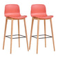 Modern Low Back Counter-height Stool with Solid Wood and Plastic