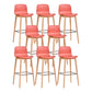 Modern Low Back Counter-height Stool with Solid Wood and Plastic