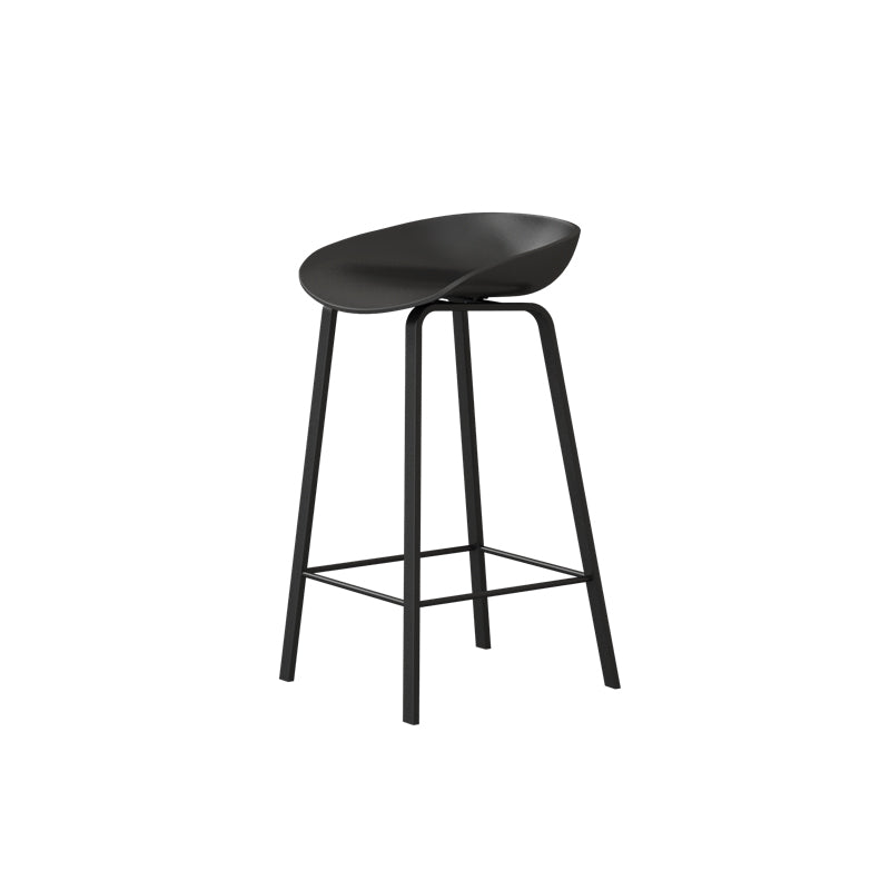 Contemporary Plastic Backrest Counter High Stool with 4 Legs Black 1 Piece Clearhalo 'Bar Furniture' 'Bar Stools' 'bar_stools' 'furn' 'furn_bar_stools' 'Furniture' 'Kitchen & Dining Furniture' 7673329