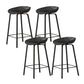 Contemporary Plastic Backrest Counter High Stool with 4 Legs Black 4 Piece Set Clearhalo 'Bar Furniture' 'Bar Stools' 'bar_stools' 'furn' 'furn_bar_stools' 'Furniture' 'Kitchen & Dining Furniture' 7673332