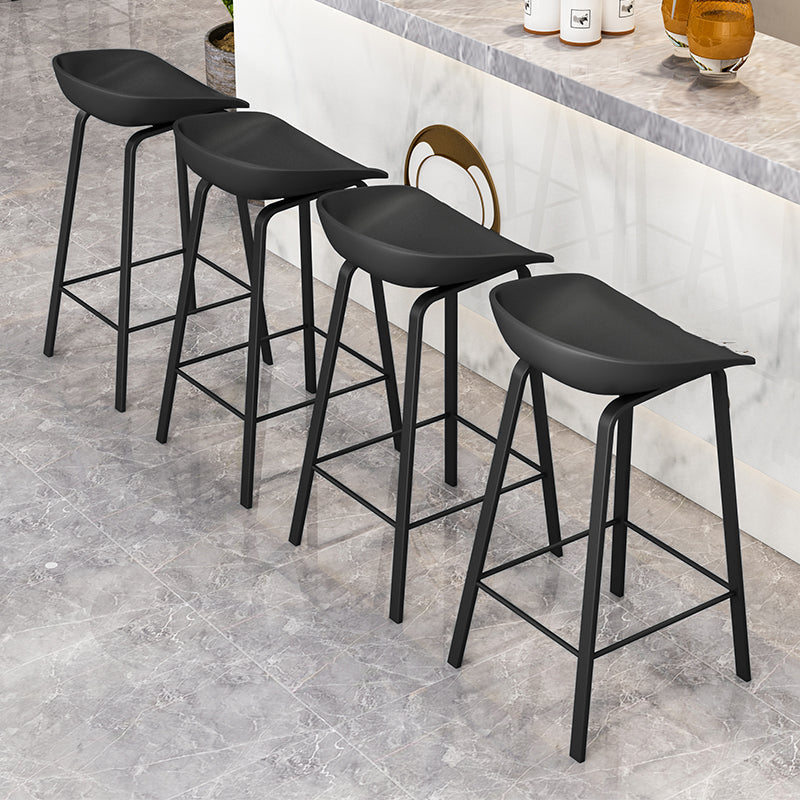 Contemporary Plastic Backrest Counter High Stool with 4 Legs Clearhalo 'Bar Furniture' 'Bar Stools' 'bar_stools' 'furn' 'furn_bar_stools' 'Furniture' 'Kitchen & Dining Furniture' 7673333