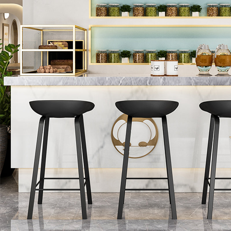 Contemporary Plastic Backrest Counter High Stool with 4 Legs Clearhalo 'Bar Furniture' 'Bar Stools' 'bar_stools' 'furn' 'furn_bar_stools' 'Furniture' 'Kitchen & Dining Furniture' 7673334