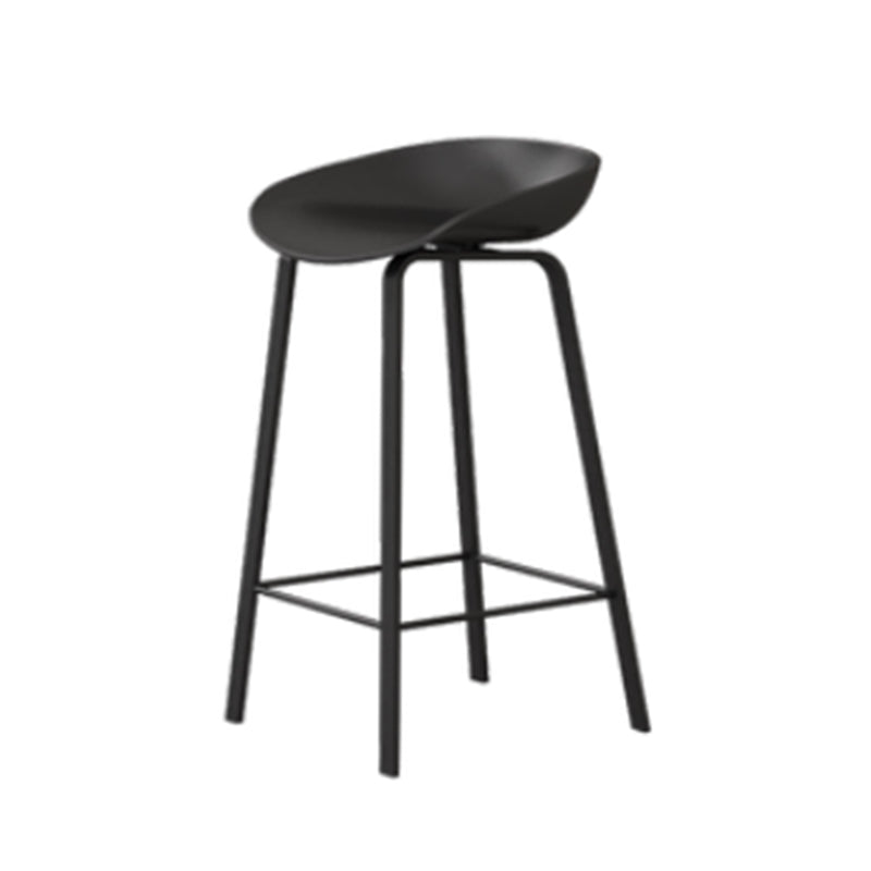 Contemporary Plastic Backrest Counter High Stool with 4 Legs Clearhalo 'Bar Furniture' 'Bar Stools' 'bar_stools' 'furn' 'furn_bar_stools' 'Furniture' 'Kitchen & Dining Furniture' 7673336