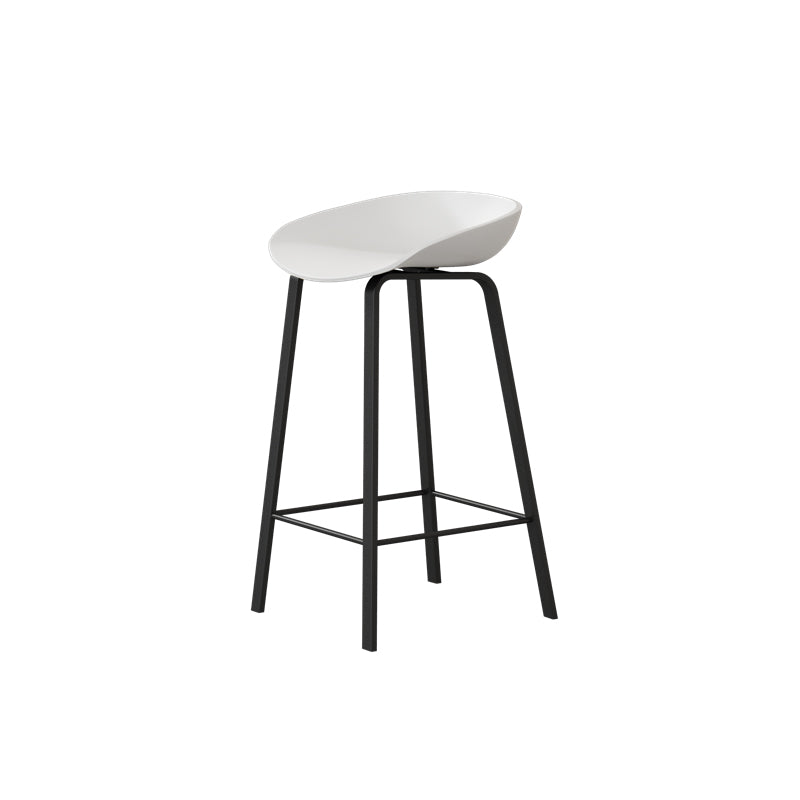 Contemporary Plastic Backrest Counter High Stool with 4 Legs White 1 Piece Clearhalo 'Bar Furniture' 'Bar Stools' 'bar_stools' 'furn' 'furn_bar_stools' 'Furniture' 'Kitchen & Dining Furniture' 7673338