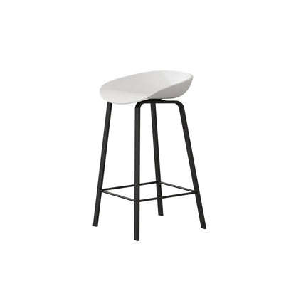 Contemporary Plastic Backrest Counter High Stool with 4 Legs White 1 Piece Clearhalo 'Bar Furniture' 'Bar Stools' 'bar_stools' 'furn' 'furn_bar_stools' 'Furniture' 'Kitchen & Dining Furniture' 7673338