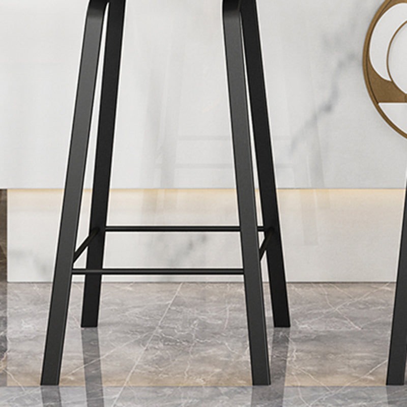 Contemporary Plastic Backrest Counter High Stool with 4 Legs Clearhalo 'Bar Furniture' 'Bar Stools' 'bar_stools' 'furn' 'furn_bar_stools' 'Furniture' 'Kitchen & Dining Furniture' 7673341
