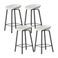 Contemporary Plastic Backrest Counter High Stool with 4 Legs White 4 Piece Set Clearhalo 'Bar Furniture' 'Bar Stools' 'bar_stools' 'furn' 'furn_bar_stools' 'Furniture' 'Kitchen & Dining Furniture' 7673342