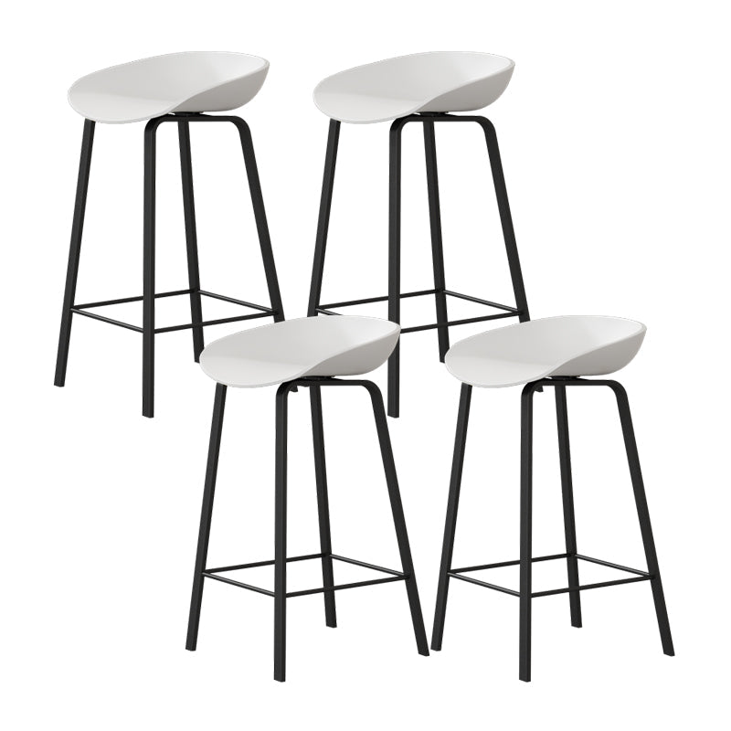 Contemporary Plastic Backrest Counter High Stool with 4 Legs White 4 Piece Set Clearhalo 'Bar Furniture' 'Bar Stools' 'bar_stools' 'furn' 'furn_bar_stools' 'Furniture' 'Kitchen & Dining Furniture' 7673342