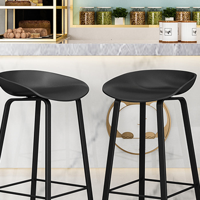 Contemporary Plastic Backrest Counter High Stool with 4 Legs Clearhalo 'Bar Furniture' 'Bar Stools' 'bar_stools' 'furn' 'furn_bar_stools' 'Furniture' 'Kitchen & Dining Furniture' 7673343