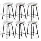 Contemporary Plastic Backrest Counter High Stool with 4 Legs White 6 Piece Set Clearhalo 'Bar Furniture' 'Bar Stools' 'bar_stools' 'furn' 'furn_bar_stools' 'Furniture' 'Kitchen & Dining Furniture' 7673345