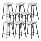 Contemporary Plastic Backrest Counter High Stool with 4 Legs White 8 Piece Set Clearhalo 'Bar Furniture' 'Bar Stools' 'bar_stools' 'furn' 'furn_bar_stools' 'Furniture' 'Kitchen & Dining Furniture' 7673346