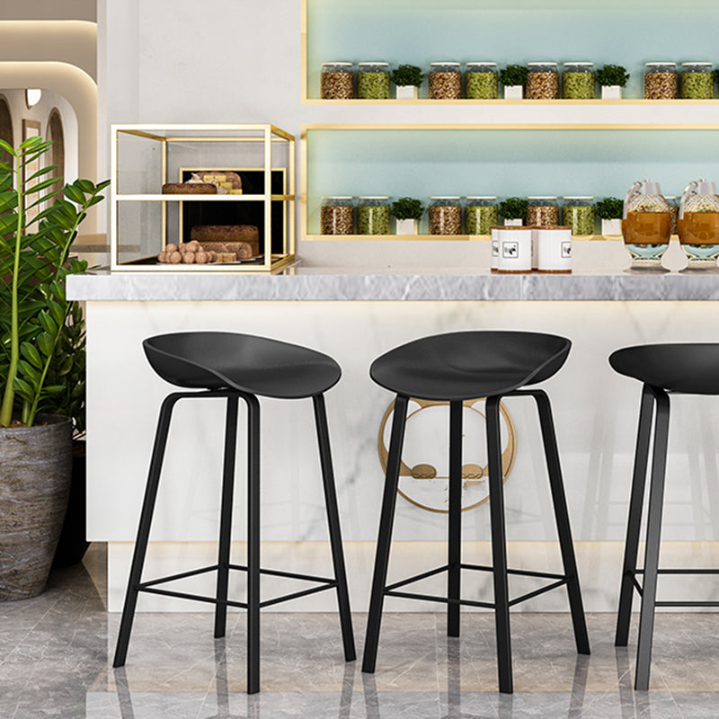 Contemporary Plastic Backrest Counter High Stool with 4 Legs Clearhalo 'Bar Furniture' 'Bar Stools' 'bar_stools' 'furn' 'furn_bar_stools' 'Furniture' 'Kitchen & Dining Furniture' 7673347