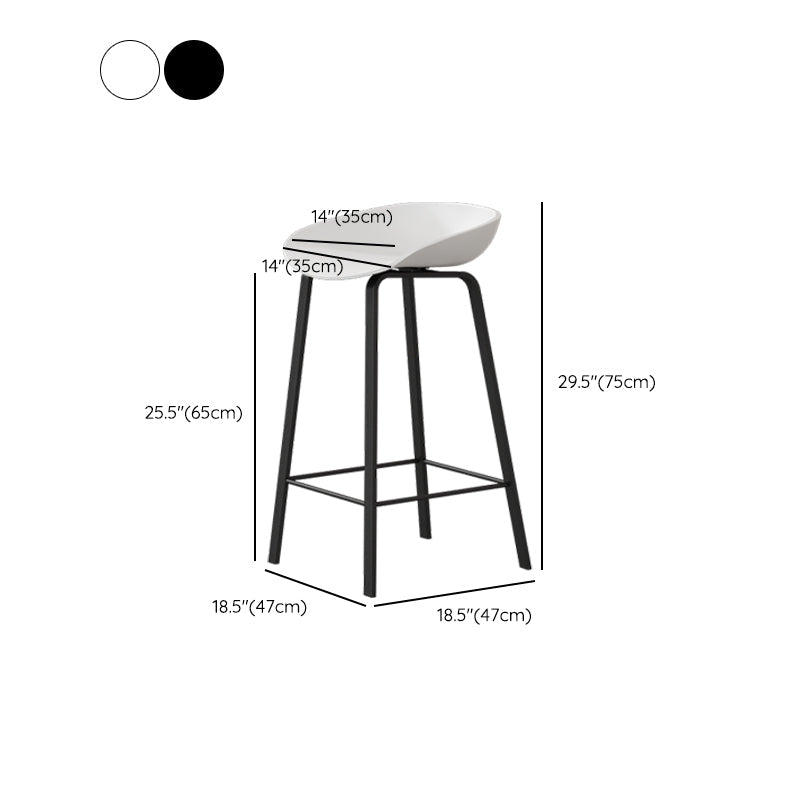 Contemporary Plastic Backrest Counter High Stool with 4 Legs Clearhalo 'Bar Furniture' 'Bar Stools' 'bar_stools' 'furn' 'furn_bar_stools' 'Furniture' 'Kitchen & Dining Furniture' 7673349