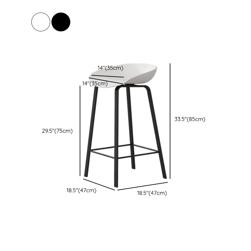Contemporary Plastic Backrest Counter High Stool with 4 Legs Clearhalo 'Bar Furniture' 'Bar Stools' 'bar_stools' 'furn' 'furn_bar_stools' 'Furniture' 'Kitchen & Dining Furniture' 7673351