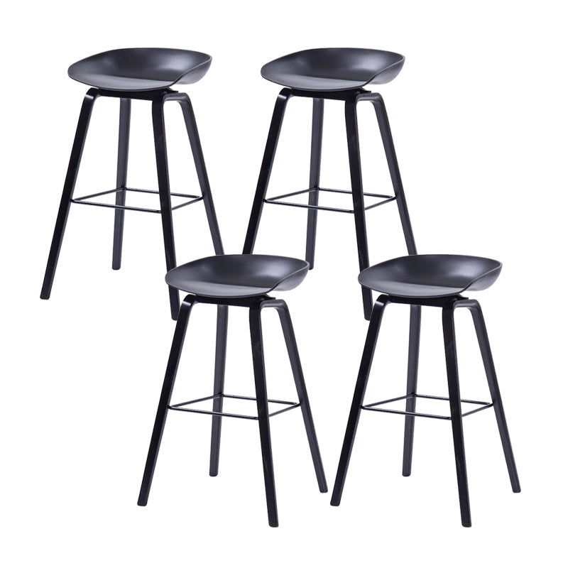 Salon contemporain Jois de bois tabouret de bar arrière basse avec repose-pied