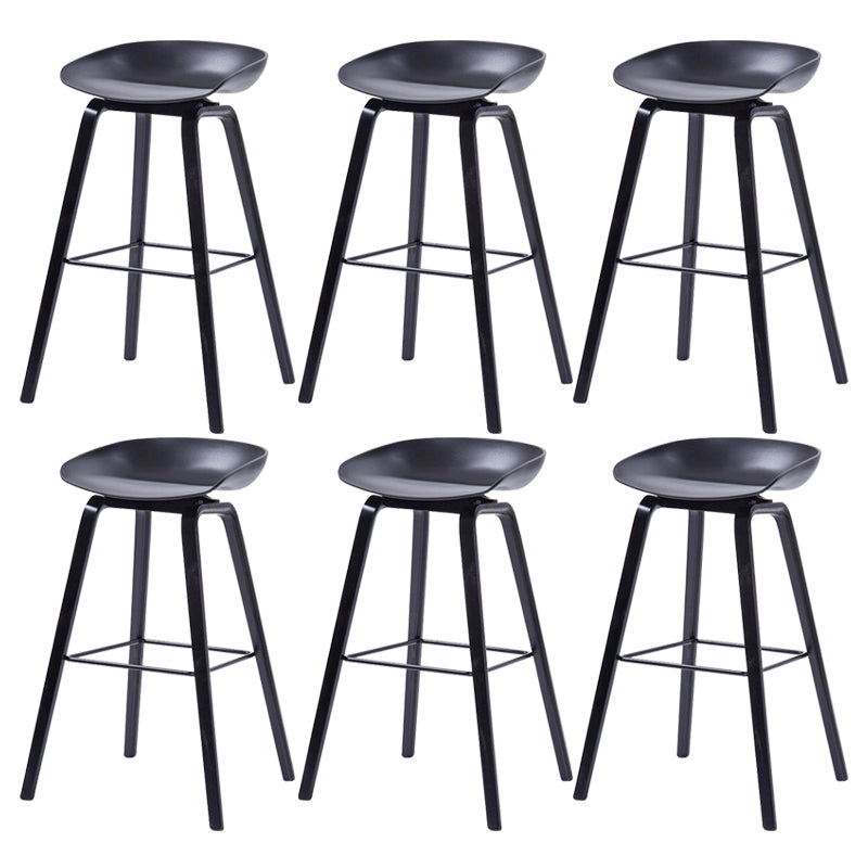 Salon contemporain Jois de bois tabouret de bar arrière basse avec repose-pied