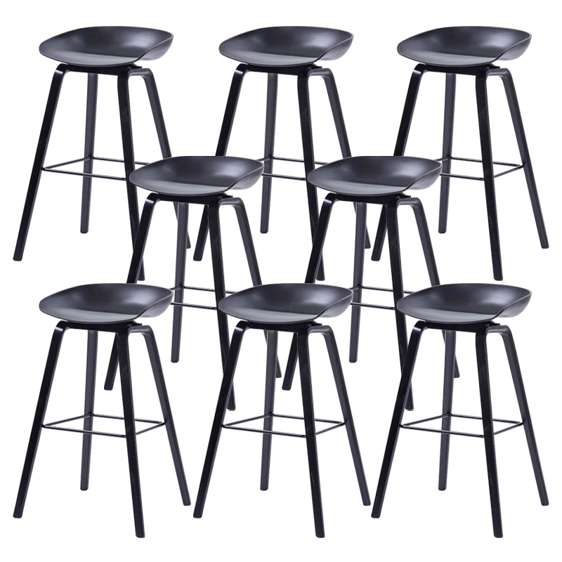 Salon contemporain Jois de bois tabouret de bar arrière basse avec repose-pied