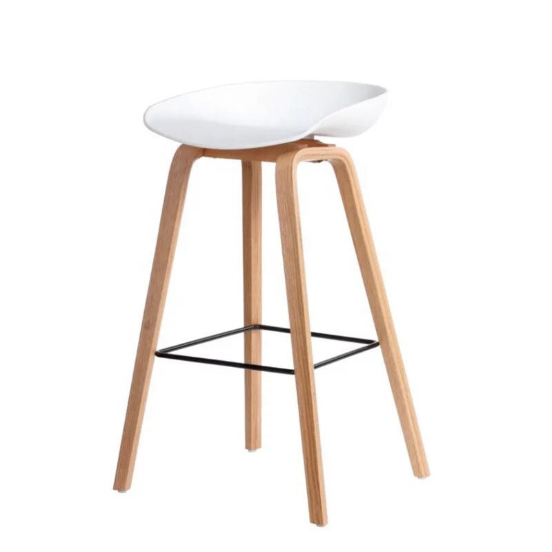 Salon contemporain Jois de bois tabouret de bar arrière basse avec repose-pied