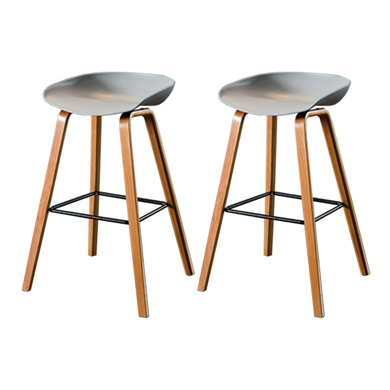 Salon contemporain Jois de bois tabouret de bar arrière basse avec repose-pied