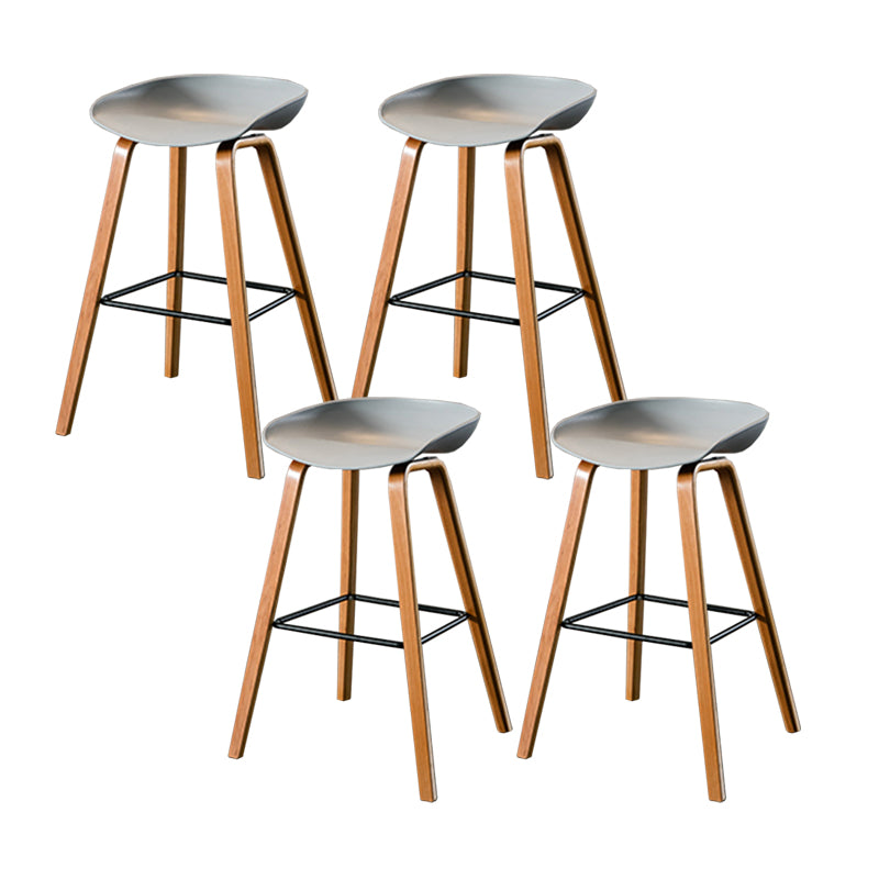 Salon contemporain Jois de bois tabouret de bar arrière basse avec repose-pied