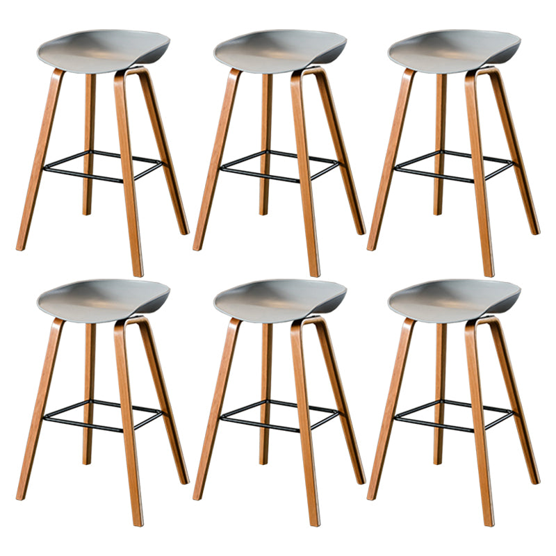 Salon contemporain Jois de bois tabouret de bar arrière basse avec repose-pied