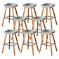 Salon contemporain Jois de bois tabouret de bar arrière basse avec repose-pied