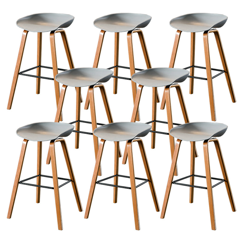 Salon contemporain Jois de bois tabouret de bar arrière basse avec repose-pied