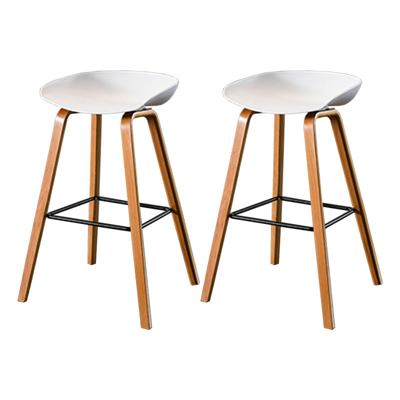 Salon contemporain Jois de bois tabouret de bar arrière basse avec repose-pied