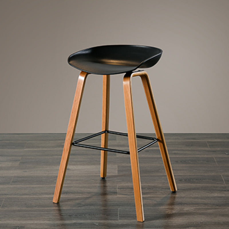 Salon contemporain Jois de bois tabouret de bar arrière basse avec repose-pied