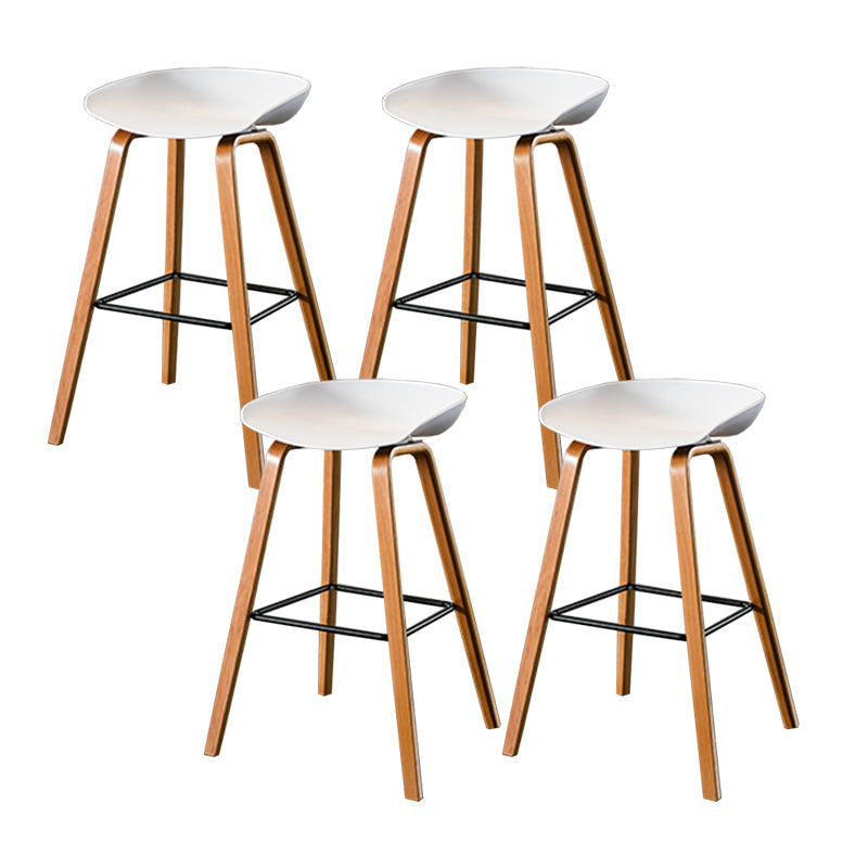 Salon contemporain Jois de bois tabouret de bar arrière basse avec repose-pied