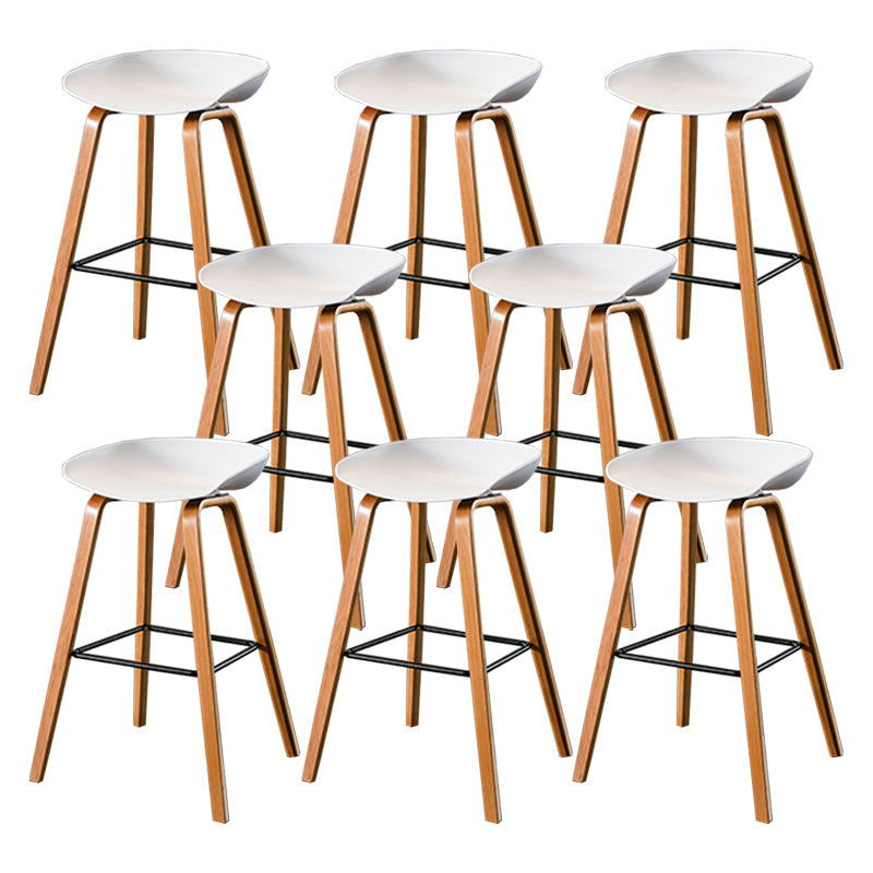 Salon contemporain Jois de bois tabouret de bar arrière basse avec repose-pied