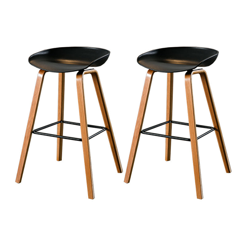 Salon contemporain Jois de bois tabouret de bar arrière basse avec repose-pied