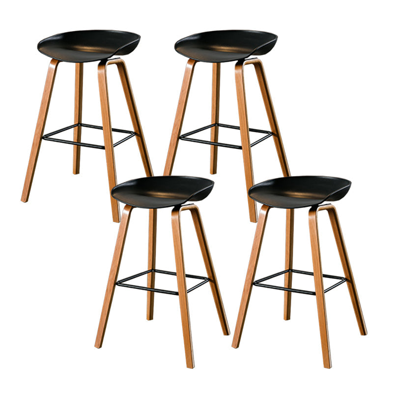Salon contemporain Jois de bois tabouret de bar arrière basse avec repose-pied